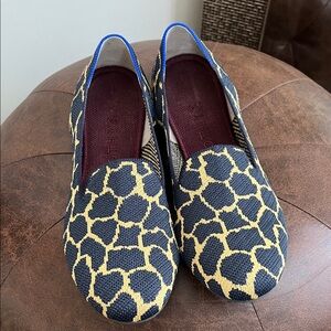 Rothy's Giraffe Print Flats in Blue and Yellow